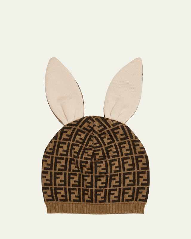 Kid's FF Logo Bunny Ears Beanie, Size 1-